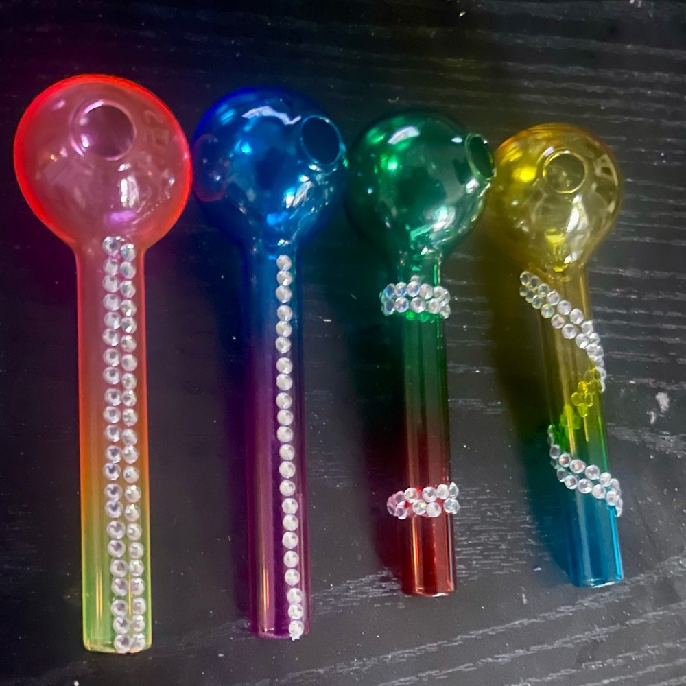 Colorful Glass Party straw Set of 4